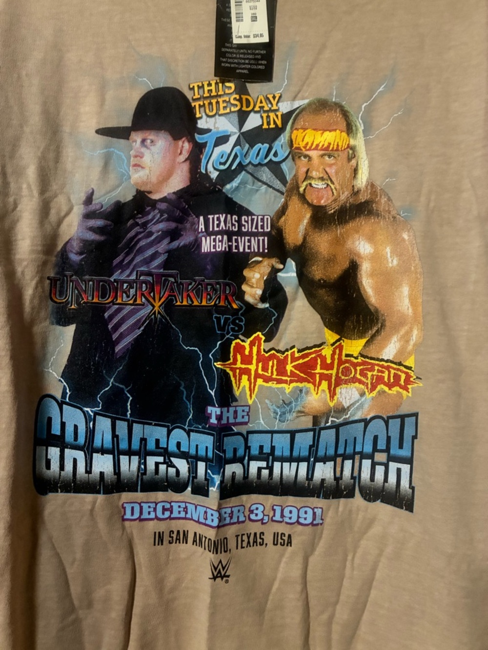 WWE The Graveside Rematch Tee vintage style. NWT